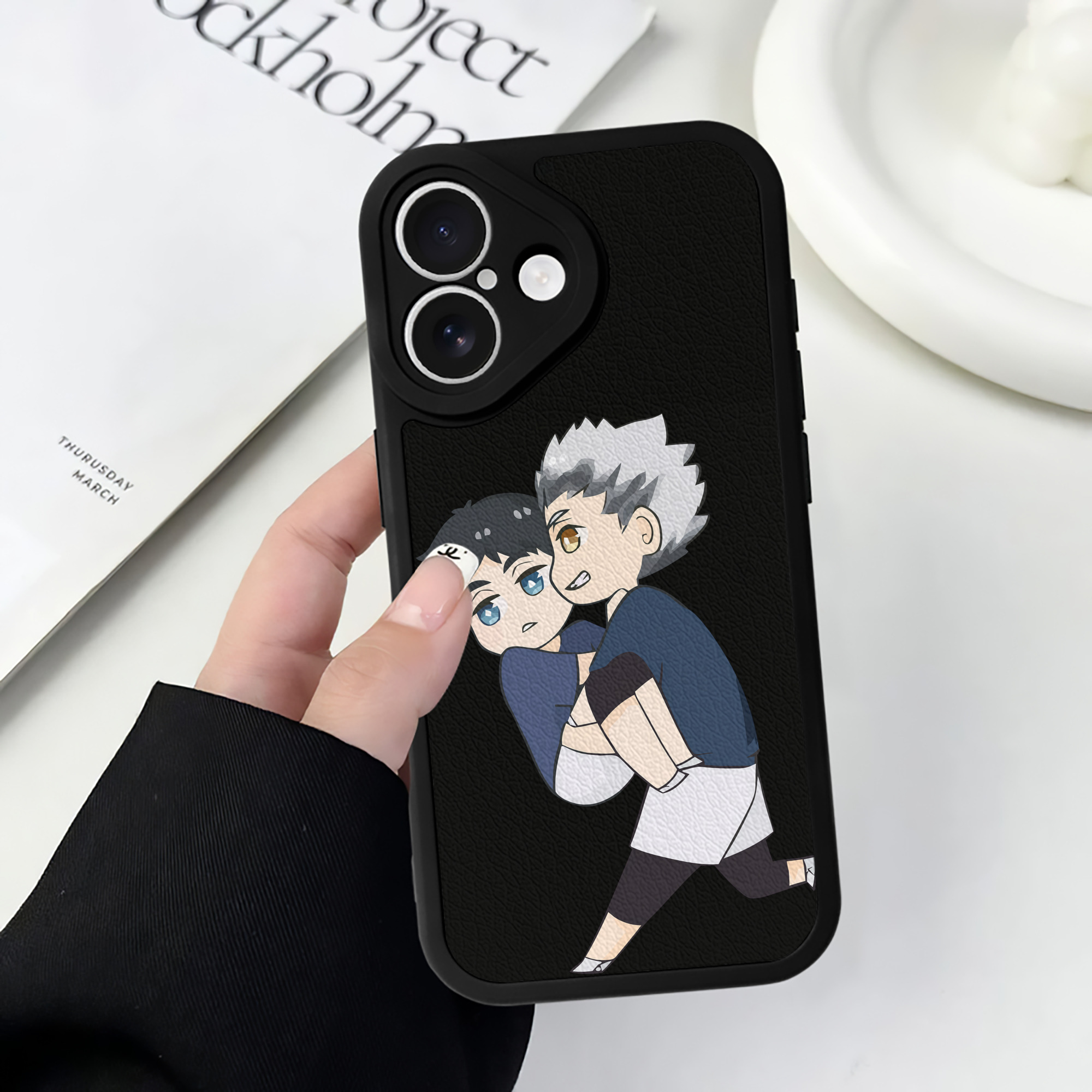 （画像用） ハイキュー!! Haikyu!! 【iPhone 16シリーズ対応】シリコンスマホケース（レザー調） 材質：シリコン